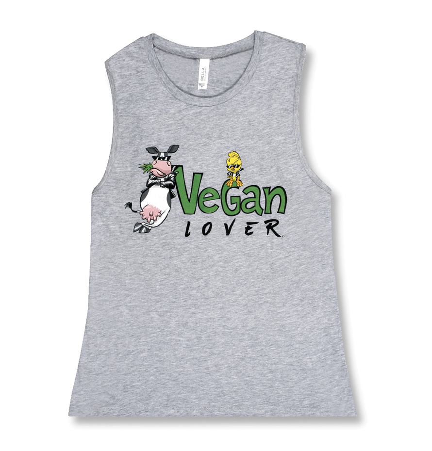 Vegan Muscle Tank Tops for Womens Workout | 100% Cotton | Vegan Lover